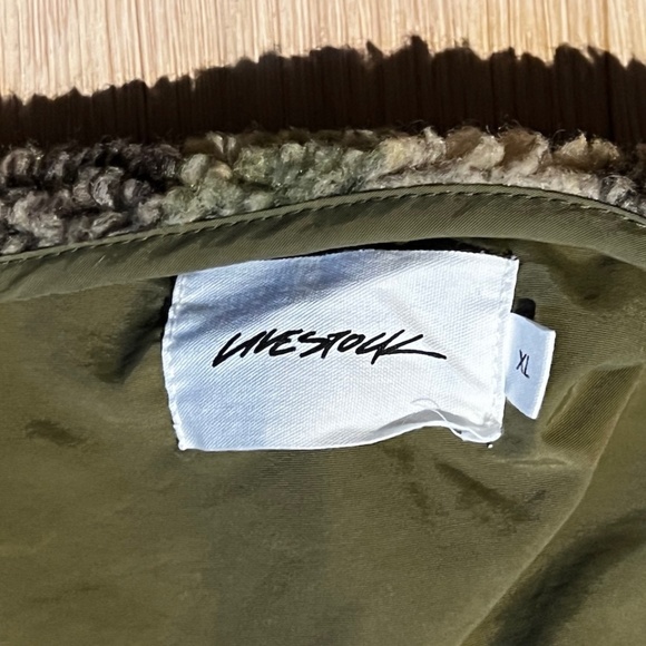 Livestock Reversible Fleece Cardigan - Green/Brown Plaid - Picture 9 of 11